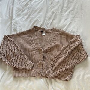 H&M Tan Knit Cardigan Sweater